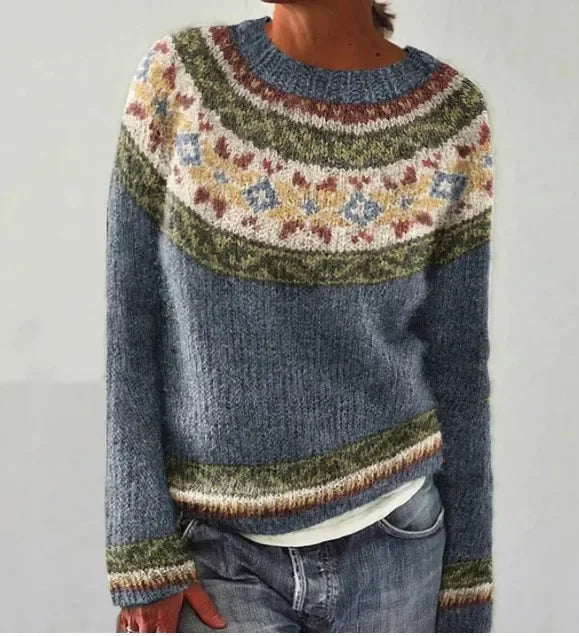 Women's Textured Knit Sweater | Cozy Fair Isle Pattern for Fall 1