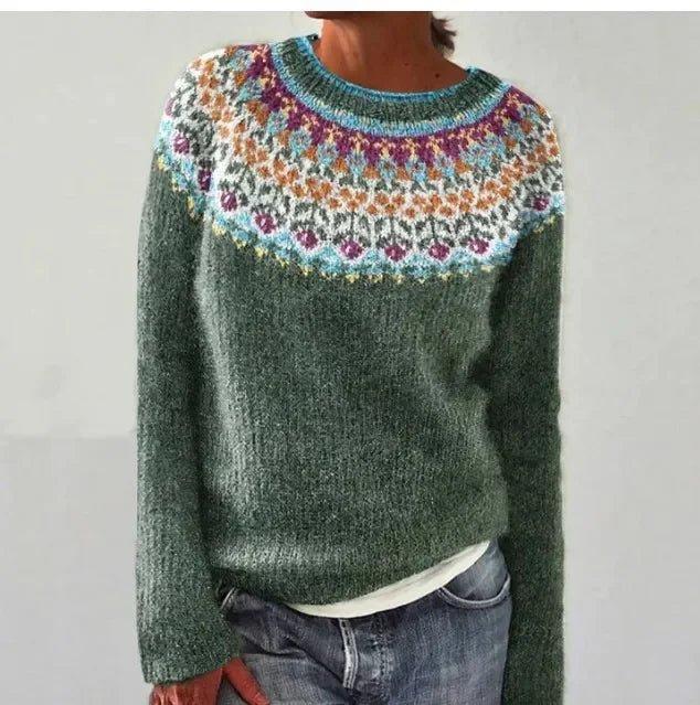 Women's Textured Knit Sweater | Cozy Fair Isle Pattern for Fall 2
