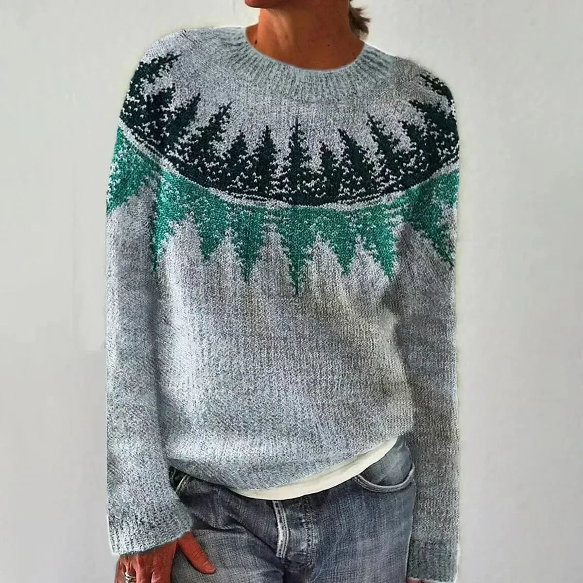 Women's Textured Knit Sweater | Cozy Fair Isle Pattern for Fall 4