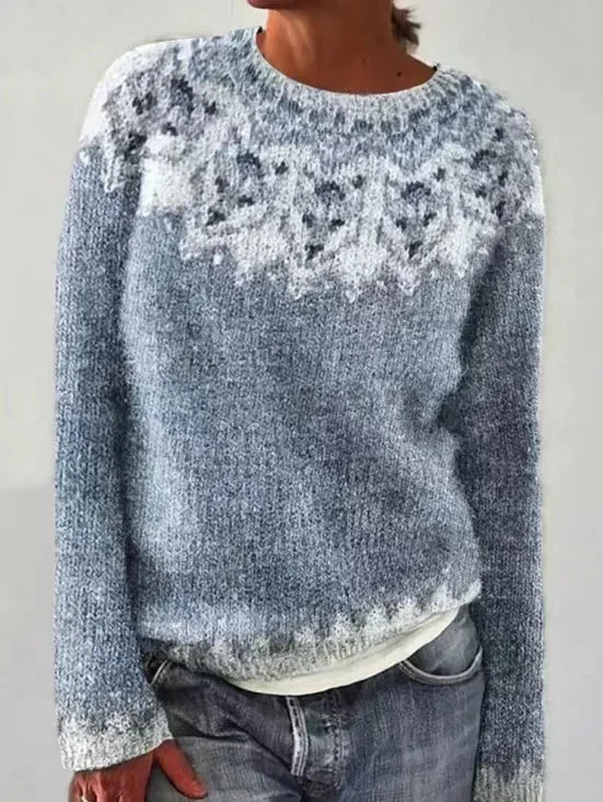 Women's Textured Knit Sweater | Cozy Fair Isle Pattern for Fall 6