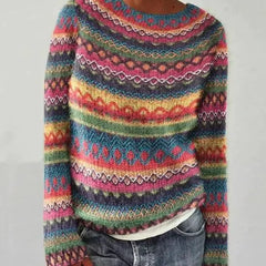 Women's Textured Knit Sweater | Cozy Fair Isle Pattern for Fall 7