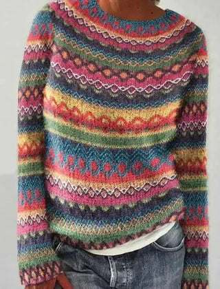 Women's Textured Knit Sweater | Cozy Fair Isle Pattern for Fall 7
