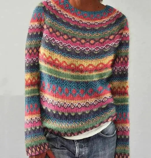 Women's Textured Knit Sweater | Cozy Fair Isle Pattern for Fall 7