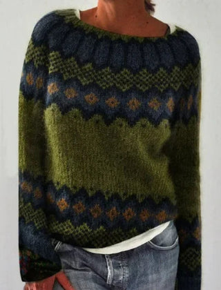 Women's Textured Knit Sweater | Cozy Fair Isle Pattern for Fall 8