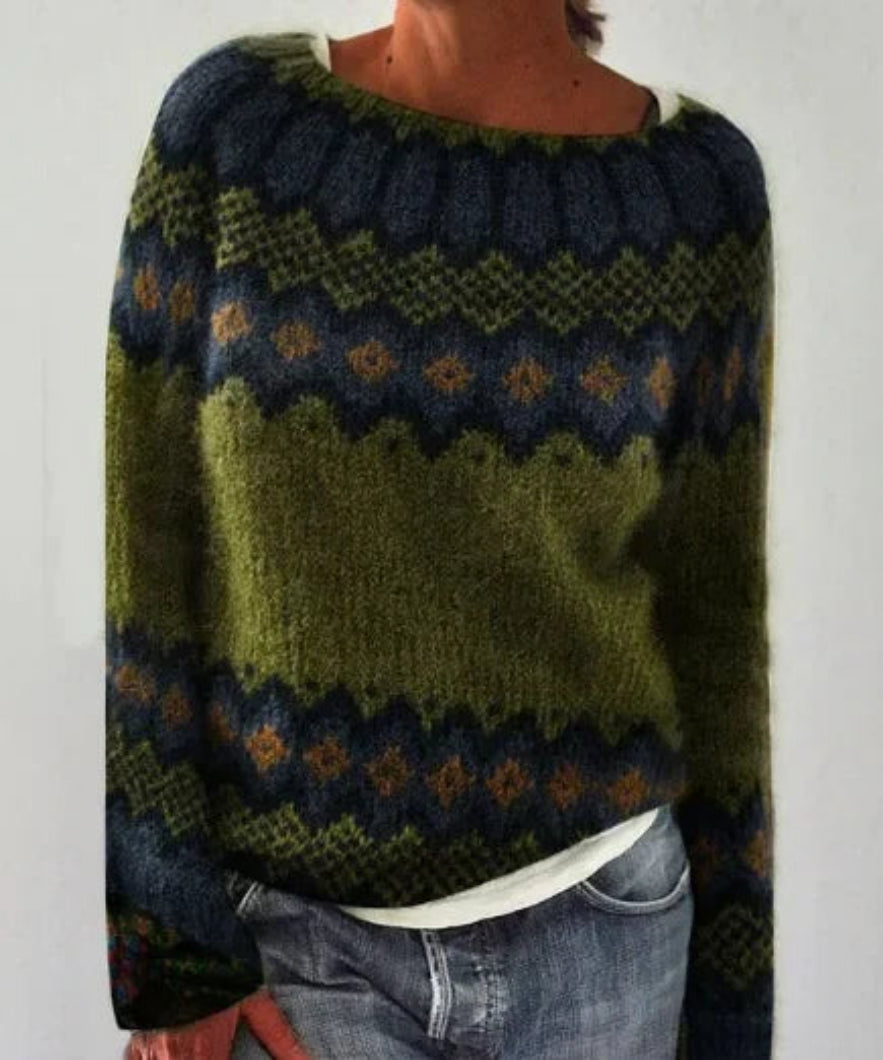 Women's Textured Knit Sweater | Cozy Fair Isle Pattern for Fall 8