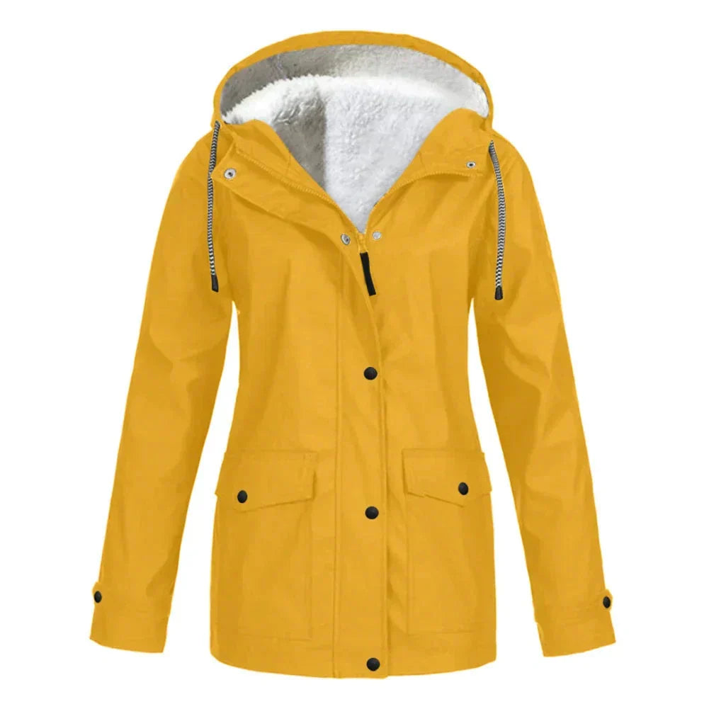 Women's Waterproof Fleece-Lined Rain Jacket | Cozy Hooded Winter Coat 2